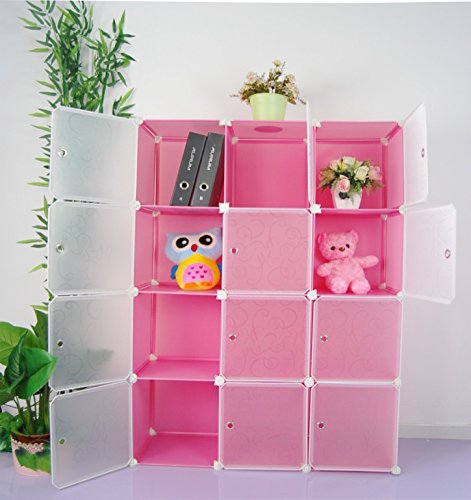 Regalsystem DIY Regal Schrank Garderobenschrank W?scheschrank Kleiderschrank Aufbewahrung Kapazit?t (pink-tou) - 3