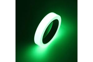 GTIWUNG 10Mx1CM Ruban Autocollant Fluorescent, Glow in The Dark Tape, Ruban Adhésif Lumineux Vert Brillant Phosphorescent de Sécurité, Amovible, Imperméable à l'eau, Photoluminescent