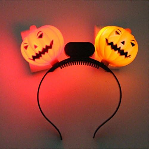 MinerTech Halloween Party Props Headbands Dress up Accessories LED Pumpkin Skull Light (A)