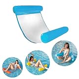 JanTeelGO Hamaca Flotante, Cama Flotante de Agua, Hamaca Playa, Lago Piscina Tumbona, Hamaca Flotante Inflable del Agua, Cama Silla Creativa de Piscina, Sofá Plegable del Aire, Recliner (Azul)
