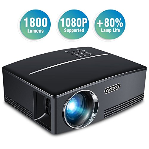 Proyectores  TOQIBO Proyector Port  til 1800 l  menes LED Mini Proyector Home Cinema Port  til Multimedia Cine en Casa con USB SD HDMI VGA para Video Game Movie de Cine