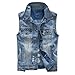 Produktbild Zolimx Herren Beilaufige Weste Patch Ärmellose Denim Weste Jeansweste Jeansjacke Oberteile Herren Mode Denim Weste Casual Cowboy Jacke In Schulterbluse