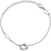 Breil, Collezione New Tetra, Collana Donna in Acciaio Specchiato e Satinato, Catenina con 4 Pendenti Geometrici Iconici e Pratica Chiusura a Moschettone, Lunghezza 45 cm, Silver