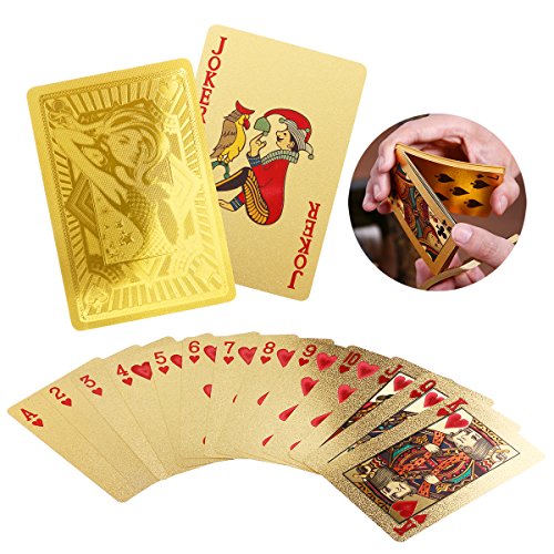 Preisvergleich Produktbild NUOLUX Poker Karten Sexy Lady Gold Folie Spielkarten mit Holzkiste