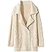 Produktbild TianWlio Jacken Parka Mäntel Damen Herbst Winter Warme Jacken Lose Großhalsige Figur Stricken Tops Kurzer Pullover Taste Oberbekleidung Beige XXL