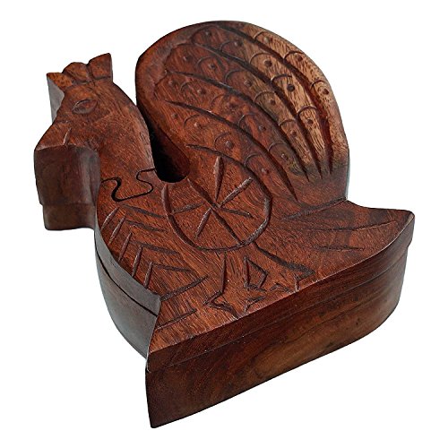Mystery Box Wooden Peacock Puzzle Toys And Games - Challenging Puzzles Box for Adults | Kids | Storage