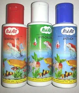 Rid All 3 in 1 Fish Medicine Pack 120Ml Each (Anti Chlorine, Anti Ich, General Aid)