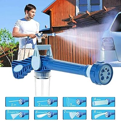 YUNB Tuyaux d'eau de tuyau de laveuse à pression de tuyau d'arrosage de jardin extensible lances avec 8 dans 1 pistolets pulvérisateurs à mousse et deux connecteurs différents pour le lavage de maisons