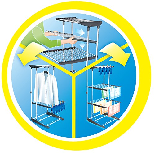 Vileda Viva Dry Multiflex Turmwäscheständer mit höhenverstellbaren und rausnehmbaren Trockenregalen - 6