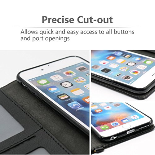iPhone-66s-Case-DN-Alive-Wallet-Book-Case-Flip-Case-PU-Premium-Leather-Black-Card-Holder-iPhone-66s-Cover-Id-Holder-Drop-Resistance-Scratch-Proof-Shockproof-Case-For-iPhone-6