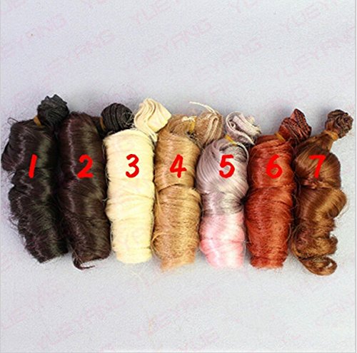 chengyida 15100 cm 7 verschiedenen Farbe/lot hitzebeständig blond braun falxen Golden Dark schwarz Curl Wave SD Perücke Haar für 1/3 1/4 1/6 BJD Puppe Perücke - 2