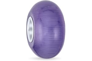 Bling Jewelry Liscio Liscio Opaco Murano Vetro Solido Colori Distanziatore Charms Si Adatta Bracciale Europeo Fascino Per Le Donne Adolescenti .925 Sterling Silver