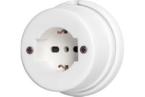 Merlotti 40.433 Presa Schuko per Impianti a Vista, 250 V, Bianco