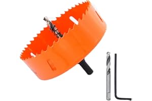 Hole Saw 145mm LAIWEI Hole Cutter, with 1 Drill and 1 Hex Key for Drilling Wood, PVC, etc., Drilling Tools 5-11/16" inch