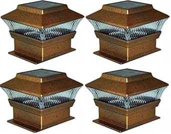 Neue 4 x Solar Outdoor Sonnendeck Post LED Powered Licht Garten Deck