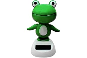 IMTRUB Solar Dancing Figurine Toys Animal Solar Powered Dancing Dolls Cartoon Frog Solar Power Car Interior Dashboard Ornament Creative Cute Frog Ornament for Car Office Tabletop Home Decor