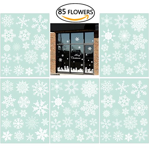 85 Fensterdeko Schneeflocken NICEXMAS Fensterbilder Schneeflocken(weiss) - 2