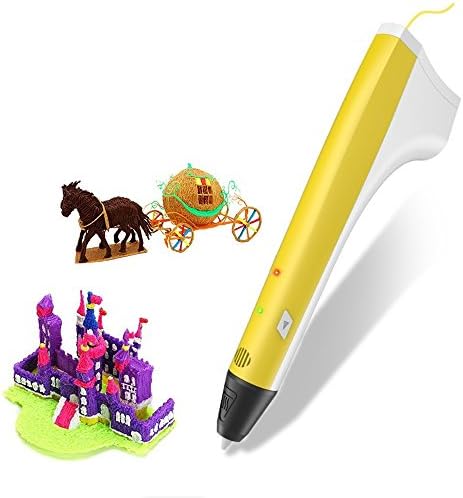 3D Printing Pen,Rightwell Intelligent 3D Pen - USB Power, 2PCS Filament Refills,PCL and PLA Compatible for Crafting, Art & Model DIY,Greatest Gifts for Kids-Yellow