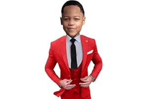 BOTONG Lot de 3 costumes de fête pour garçon - Coupe ajustée - Motif floral - Pour mariage