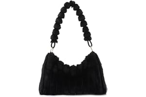 Syrads Femmes Peluche sous Les Bras Sac Fausse Fourrure Fluffy Soft Fluffy Fuzzy Plush Top Handle Purse