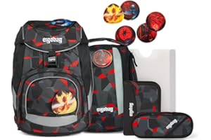 ergobag pack Set - ergonomischer Schulrucksack, Set 6-teilig, Taekbärdo - Grau