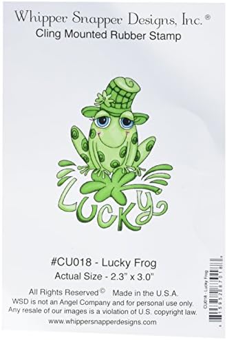 Whipper Snapper Designs CU018 Lucky Frog Cling Stamp, 4" by 6", Red