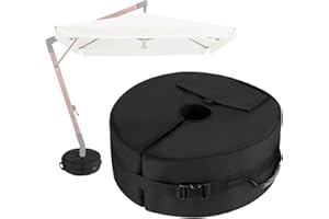 AEROGLO Parasol Base Weights Bag, 18" Detachable Round Garden Parasol Base Patio Umbrella Base Sand Bag Up to 85lb, Heavy Duty Outdoor Parasol Weights Holder with Large Opening and 2 Handle for Offset