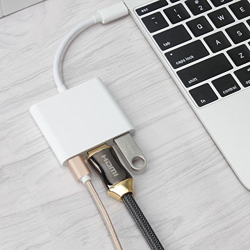 MEALINK USB 3.1 Typ-C Multiport Hub Adapter 3-in-1 USB-C Zum HDMI + USB3.0 + USB-C Ladeanschluss (PD Qucik Ladegerät) Adapterkabel für Apple Neues Macbook | Chromebook Pixel | Dell XPS 13 | Yoga 900 Lumia 950 | 950XL - 3