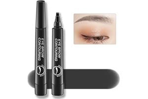 ZSSEMEI Augenbrauenstift, Tattoo Eyebrow Pen, Wasserfester Augenbrauen, Microblading Brauenstift, 24 Stunden Lang Haltbar, Wischfest, Natürlich Aussehende (5# Black)
