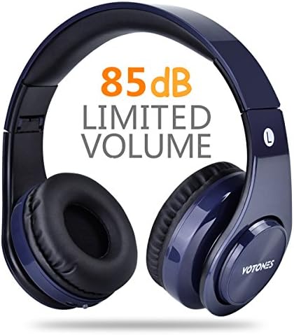 Wireless Headphones for Teenagers,Votones Adjustable Foldable Bluetooth Headset,Lightweight Over Ear Adult Earphone for Android phone,iPad (Blue)