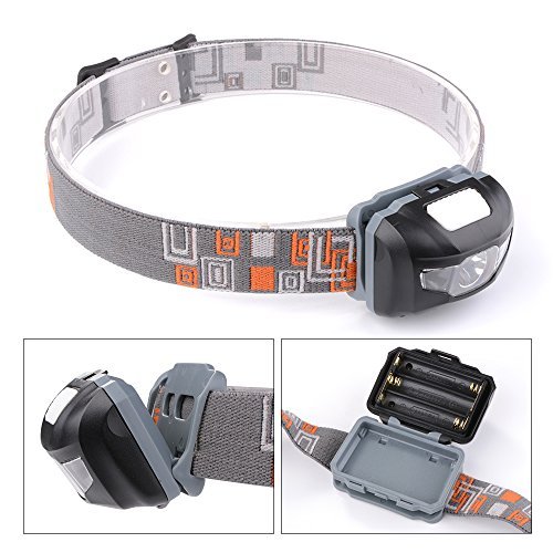 sunix® LED Stirnlampe mit Rotlicht -Wasserdicht, leicht und bequem, Perfekt fürs Camping Joggen Campinglampe Aussenleuchte – 4 Licht-Modi, 3 x AAA Batterie (nicht enthalten) - 2