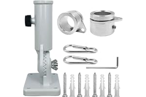 DaKuan Lot de 2 Anneaux de mât de Drapeau et Support de mât de Drapeau, Anneau de Montage à 360° de 2,5 cm avec Boucle d'alpinisme, pour mât de Drapeau de 1,9 à 2,5 cm pour la Maison