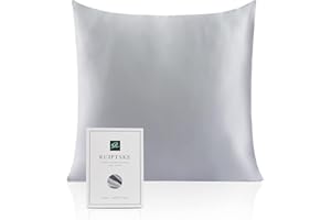 RUIPTSKE Oeko-TEX® Jedwabna poszewka na poduszkę do 100% jedwabiu 22 Momme poszewka na poduszkę do włosów i skóry, zapobiegająca starzeniu się, przeciw roztoczom (40 x 40 cm, szara)