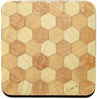 4 Coasters buttermilk hexagon design Coasters Set of 4 x 100 mm square melamine coasters