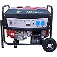 XLNT 6500E 5,000-Watt Gasoline (Petrol) Powered Generator with Electric Start, Red/Black