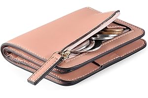 GAEKEAO Monederos para Mujer, Cartera para Mujer en Formato Corto con Bloqueo RFID, Monedero Minimalista con Bolsillo de Cremallera para Monedas
