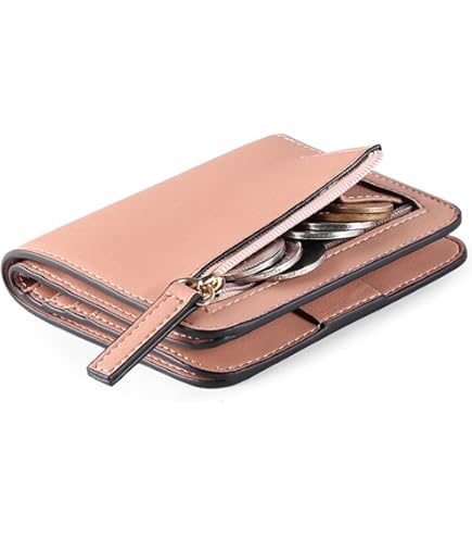 Cynure Women's Cute Leather Card Holder Small Compact Bifold Wallet with Zip Coin Pocket, Red, One Size, Casual : Buy Online at Best Price in KSA - Souq is now