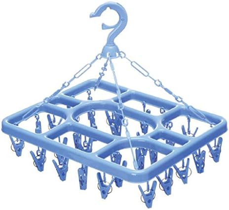 Hanger ZLR Circle Shape Medium Number Clothes Racks, Windproof Hook Up, Multi-function Plastic Clothes Racks（1*hook Up）（3*hook Up） (Color : Blue -1*hook up)