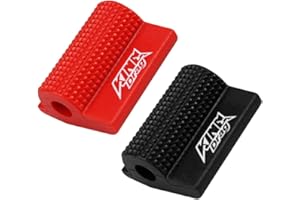 KEQAR Manchon Caoutchouc, 2 pièces, Résistant à l'usure et Antidérapant, Protecteur Moto, Contre les Rayures, Embout Sélecteur de Vitesse, Shifter(Noir, Rouge)