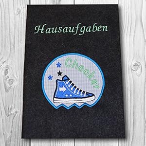 A5 Hefthülle in versch. Farben - Text wählbar - Motiv: Sneaker