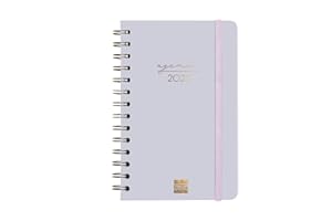 Finocam - Agenda Espiral Alma 2025 Semana Vista Horizontal Enero 2025 - Diciembre 2025 (12 meses) Lila Español