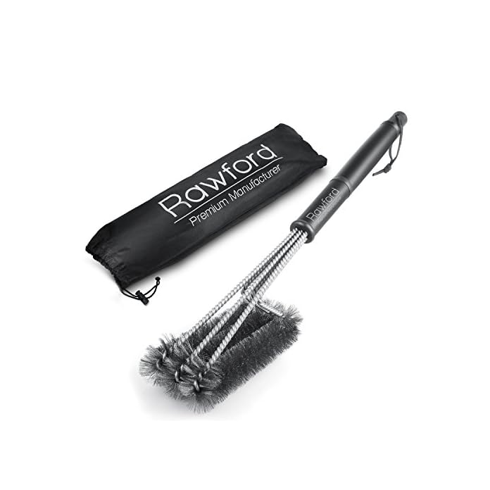 Profi Grillbrste Mit Extra Langem Griff 45cm 3 Edelstahl Brsten Perfekt Fr Deinen Grill