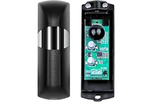 WallMall - Fotocélulas infrarrojas universales, puerta automática, alarma orientables 180°, impermeables IP55 de 12 a 24 V AC/DC, filtro solar activo