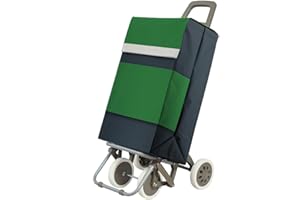 ECOSTAR 1618 Carro de Compra Plegable Ligero, 100x41x33cm, Capacidad 48 litros, 4 Ruedas, Empaque Cartón Reforzado (Verde)