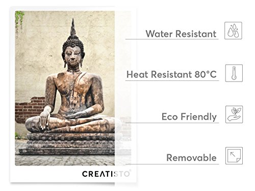 Fliesen-Muster | Dekorations-Fliesensticker Küchenfliesen Bad-Folie Küchengestaltung | 15×20 cm Design Motiv Relaxing Buddha – 1 Stück - 4