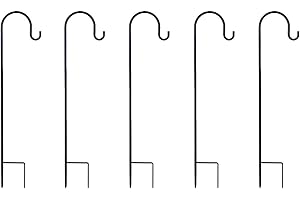 Sileduove Crochets de berger de jardin, suspensions de fleurs pour lampes solaires de mariage, lanternes, paniers de plantes (5 pièces de 120 cm)
