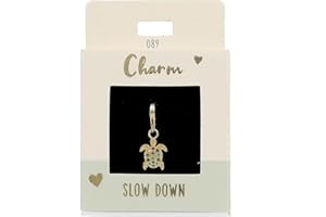 Depesche 11785-089 Charms Express Yourself-Ciondolo per collane e bracciali, Tartaruga, Placcato Oro, Come Piccolo Regalo, Multicolore
