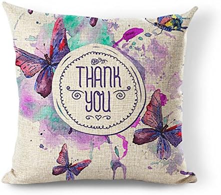 ZiChuangD Watercolor With Butterflies Background Zippered Pillow Case Cover Cushion Case for sofa 18x18 Inch (Two sides)