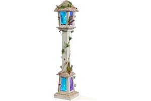 The Christmas Workshop Iridescent Christmas Lamp Post/Authentic Wooden Material/Efficient White LED Lights / 6 Hour Timer / 85cm Height (73619)