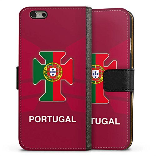 DeinDesign Apple iPhone 6s Tasche Leder Flip Case Hülle Portugal Em Trikot Fussball Football
